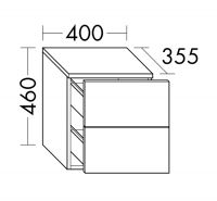 Vorschau: Burgbad Cube Unterschrank 40cm, 2 Auszüge