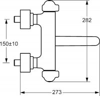 Vorschau: Hansa Hansamedipro Waschtisch-Thermostat-Wandbatterie, 259mm, chrom