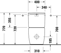 Vorschau: Duravit Qatego Stand-WC Kombination für aufg. Spülkasten, 6 l, spülrandlos, HygieneGlaze, weiß