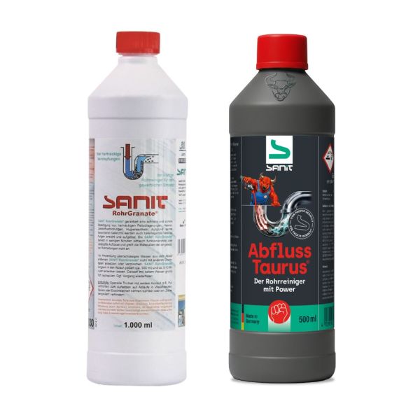 SANIT RohrGranate 1000ml + AbflussTaurus 500ml Set