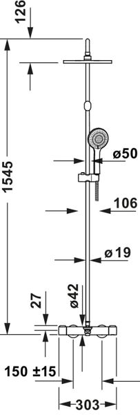 Duravit Shower Systems Duschsystem mit Wanneneinlauf, chrom