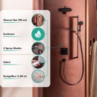 Vorschau: hansgrohe Raindance Alive Select S Duschset Duschset Unica E Puro 90cm, 3 Strahlarten, weiß matt