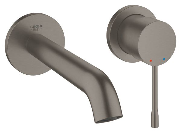 Grohe Essence 2-Loch-Waschtischbatterie, Ausladung 183mm, wassersparend, hard graphite gebürstet 29192AL1