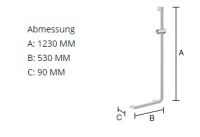 Vorschau: Smedbo Living L-förmiger Haltegriff rechts 123x53cm, chrom FK816