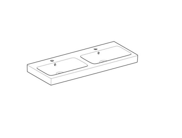Geberit iCon Doppel-Waschtisch mit 2x1 Hahnloch, 120x48,5cm, weiß_1