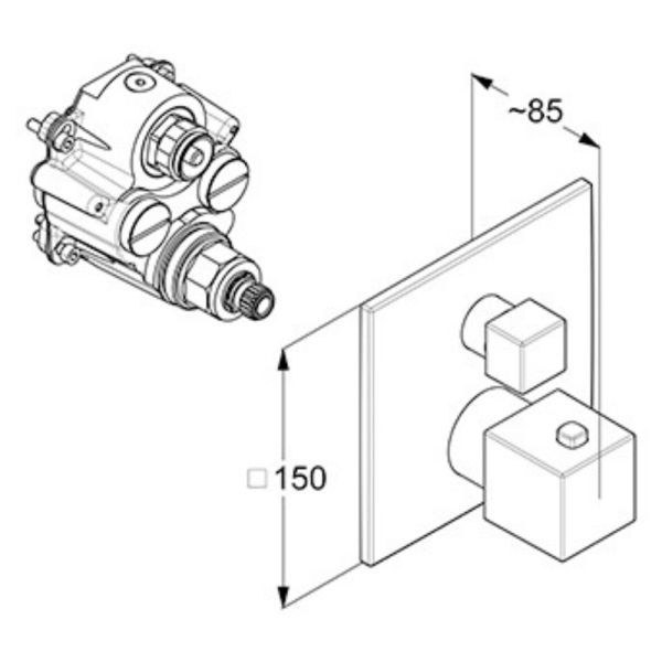 Kludi DECUS Thermostat-Duscharmatur Unterputz, 1 Verbraucher