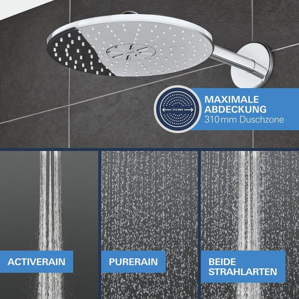 Grohe Precision SmartControl Duschsystem, rund, mit Thermostat, chrom