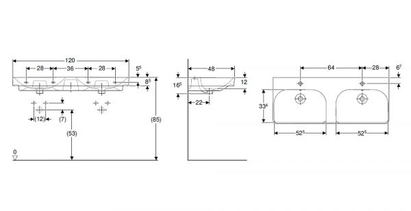 Geberit Smyle Square Doppelwaschtisch 120x48cm, weiß_3