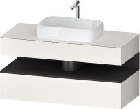 Vorschau: Duravit Qatego Unterschrank für Aufsatzbecken 120x55cm in weiß supermatt , mit offenem Fach in graphit supermatt Antifingerprint QA4732
