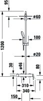 Vorschau: Duravit C.1 Shower System/Duschsystem mit Brausethermostat, schwarz matt