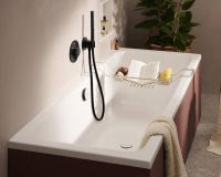 Vorschau: hansgrohe Exafill Fertigset Wanneneinlauf, Ab- und Überlaufgarnitur, brushed black chrome/weiß glanz