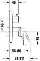 Vorschau: Duravit Tulum Einhebel-Wannenmischer Unterputz, chorm, TU5210012010, techn. Zeichnung