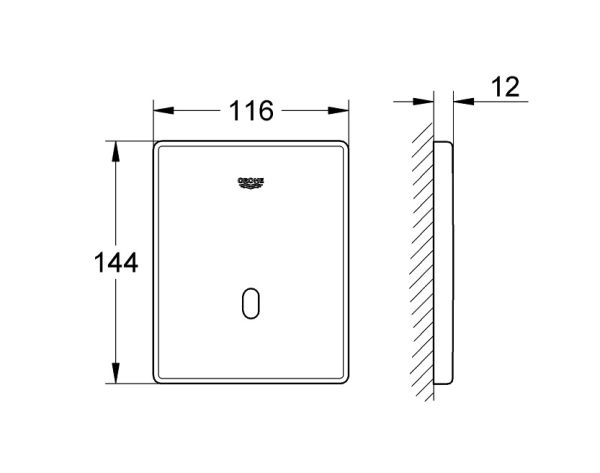 Grohe Tectron Skate Infrarot-Elektronik für Urinal, Batteriebetrieb, chrom