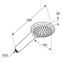 Vorschau: Kludi Freshline Handbrause Ø12cm mit 1 Strahlart