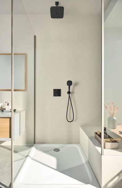 Grohe Grohtherm Thermostat-Brausebatterie für 2 Verbraucher, eckig, matt black