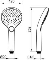 Vorschau: Keuco IXMO Handbrause mit 3 Strahlarten Ø120mm