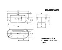 Vorschau: Kaldewei Meisterstück Classic Duo Oval Badewanne 155x66cm Mod.1020-4032, weiß
