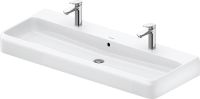 Duravit Qatego Aufsatz-Waschtisch 120x47cm mit 2 Hahnlöchern, geschliffen, HygieneGlaze, weiß 2382122026