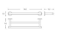 Vorschau: Cosmic Architect S+ Doppelte Handtuchstange 60cm, chrom