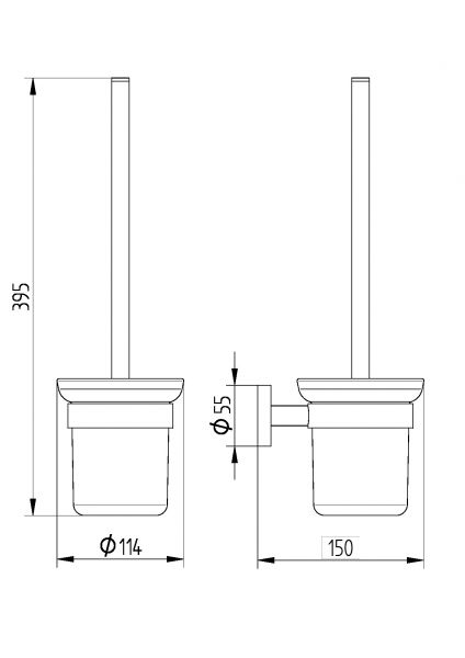 Avenarius Serie 190 Toilettenbürstengarnitur, edelstahl