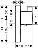 Vorschau: Hansgrohe ShowerSelect S Thermostat Highflow Unterputz f. 1 Verbraucher und 1 zusätzl. Abgang, chrom