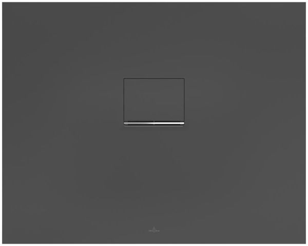 Villeroy&Boch Squaro Infinity Quaryl®-Duschwanne, lange Seite geschnitten an der Wand, 100x80cm, anthracite UDQ1080SQI2BV-1S