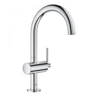 Grohe Atrio Einhand-Waschtischbatterie mit Push-open Ablaufgarnitur, L-Size, wassersparend