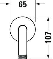 Vorschau: Duravit Brausearm 41cm, rund, edelstahl gebürstet