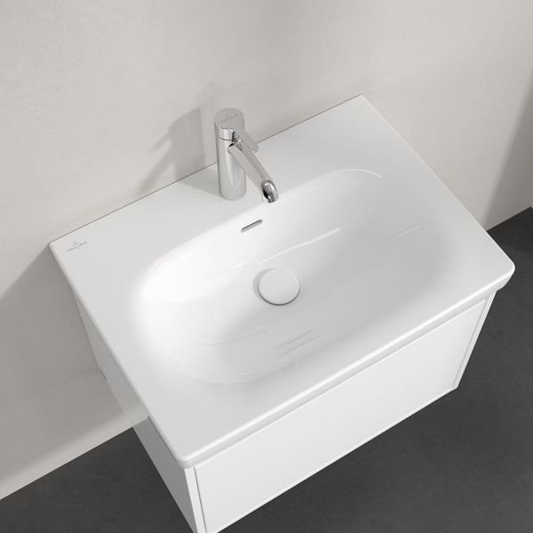 Villeroy&Boch Skyla Waschtisch 65x46cm mit Hahnloch und Überlauf, weiß 5A516501 