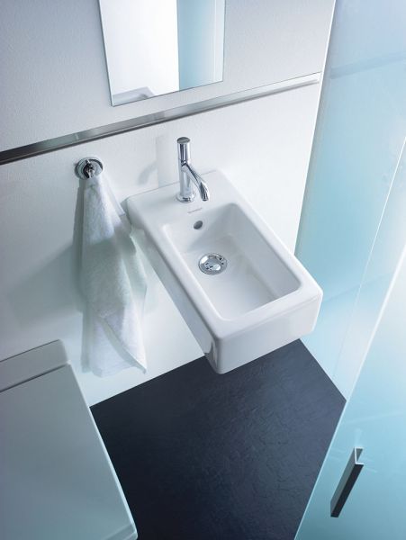 Duravit Vero Handwaschbecken rechteckig 25x45cm, mit 1 Hahnloch und Überlauf, weiß 0702250000