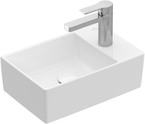 Villeroy&Boch Memento 2.0 Aufsatz-Handwaschbecken, 40x26cm, 1 Hahnloch, weiss