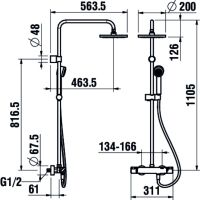 Vorschau: Laufen Citypro Brause-Thermostat mit Zubehör und Regenbrause, chrom_1