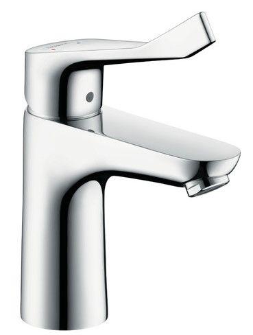 Hansgrohe Focus Einhebel-Waschtischmischer 100 mit Ablaufgarnitur und extra langem Griff, chrom