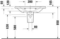 Vorschau: Duravit D-Neo Waschtisch rechteckig 80x48cm, mit Überlauf, ohne Hahnloch, weiß 2367800060