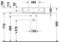 Vorschau: Duravit Vero Air Waschtisch rechteckig 60x47cm, mit 1 Hahnloch und Überlauf, weiß