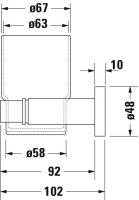 Vorschau: Duravit D-Code Zahnputzbecher wandhängend, rechts, chrom 0099201000