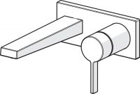 Vorschau: Hansa Hansaloft Waschtisch-Einhand-Wandbatterie Fertigmontageset, Ausladung 197mm, chrom