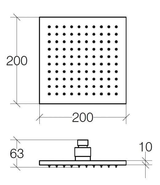 lineabeta SUPIONI Kopfbrause 20x20cm, flach mit Kugelgelenk 1/2", edelstahl poliert