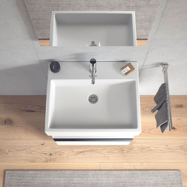 Duravit Vero Air Waschtisch rechteckig 60x47cm, mit 1 Hahnloch und Überlauf, weiß 2350600000