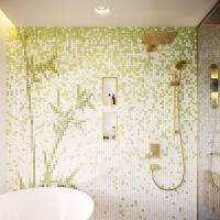 Vorschau: hansgrohe Raindance E Duschkopf 300 1jet mit Brausearm, EcoSmart, polished gold optic