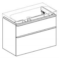 Vorschau: Geberit Smyle Square Unterschrank für Waschtisch 90cm, mit zwei Schubladen