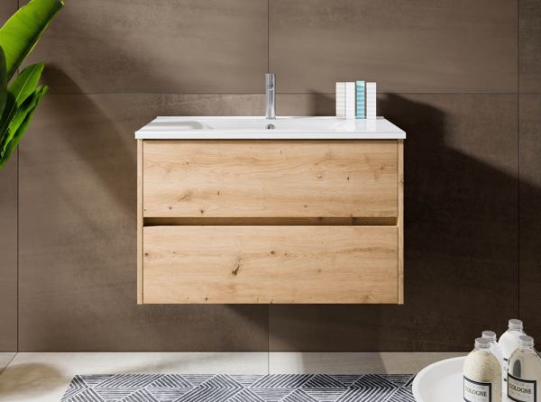 RIHO Porto Wave Waschtisch mit Unterschrank 80cm & LED-Spiegelschrank