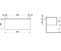 Vorschau: Laufen IL BAGNO ALESSI One Schubladenelement 1200 ohne Ausschnitt, Top Calce Avorio