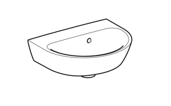 Geberit Renova Handwaschbecken ohne Hahnloch, mit Überlauf, 45x36cm, weiß 500495011_1