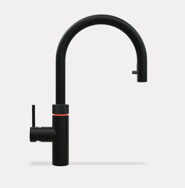 Quooker Flex Kochendwasser-Küchenarmatur schwarz matt COMBI - CUBE Gen. 1