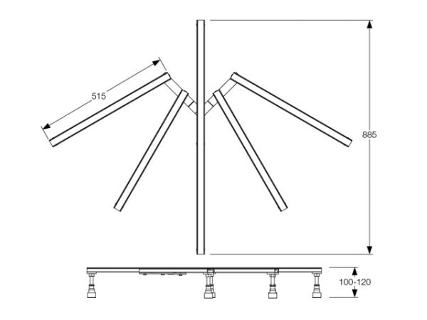 MEPA BW-Universal für 5-Eck und ¼-Kreisduschwannen aus Stahl und Acryl