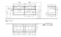 Vorschau: Villeroy&Boch Collaro Waschtischunterschrank passend zu Aufsatzwaschtisch 43345G, 140cm technische Zeichnung