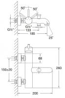 Vorschau: Steinberg Serie 100 Aufputz-Einhebelmischer ½“ für Wanne, Ausladung 185mm