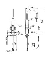 Vorschau: Hansa Hansafit Hybrid Spültisch-Elektronik-Einlochbatterie, mit flexiblem Auslauf, Infrarot, chrom