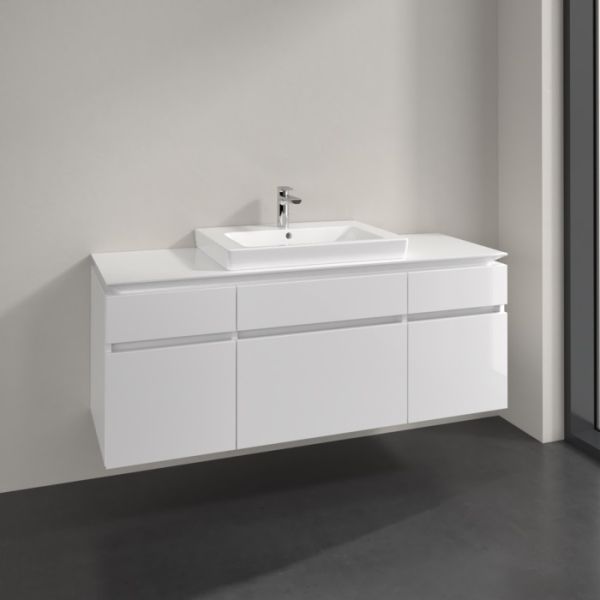 Villeroy&Boch Legato Waschtischunterschrank 140x50cm für Aufsatzwaschtisch, 5 Auszüge glossy white B68500DH